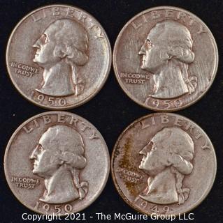 Numismatic: U.S. Coins: (4) Washington Silver Quarters