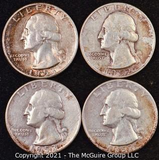 Numismatic: U.S. Coins: (4) Washington Silver Quarters