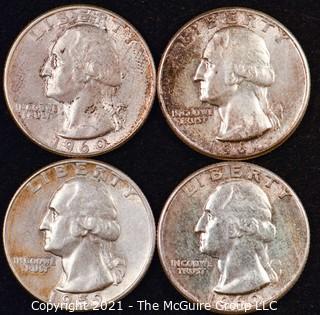 Numismatic: U.S. Coins: (4) Washington Silver Quarters