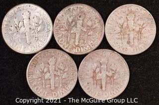 Numismatic: U.S. Coins: (5) Roosevelt Dimes 