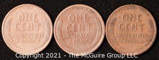 Numismatic: U.S. Coins: (3) Wheat Cents