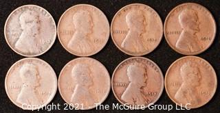 Numismatic: U.S. Coins: (8) Wheat Cents