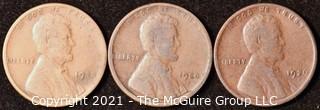 Numismatic: U.S. Coins: (3) Wheat Cents