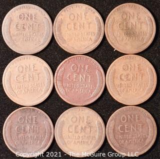 Numismatic: U.S. Coins: (9) Wheat Cents