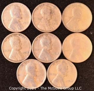 Numismatic: U.S. Coins: (8) Wheat Cents