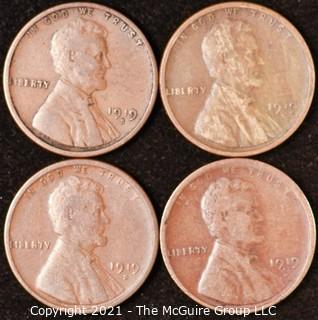 Numismatic: U.S. Coins: (4) Wheat Cents