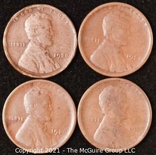 Numismatic: U.S. Coins: (4) Wheat Cents