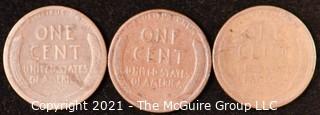 Numismatic: U.S. Coins: (3) Wheat Cents