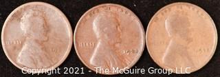 Numismatic: U.S. Coins: (3) Wheat Cents