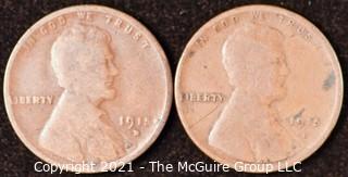 Numismatic: U.S. Coins: (2) Wheat Cents