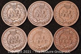 Numismatic: U.S. Coins: (6) Indian Head Cents