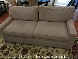 Upholstered Love Seat (shows some staining); 78W x 38D x 32"T