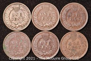 Numismatic: U.S. Coins: (6) Indian Head Cents