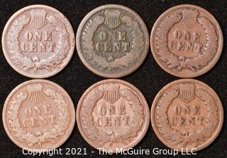 Numismatic: U.S. Coins: (6) Indian Head Cents