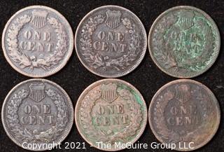 Numismatic: U.S. Coins: (6) Indian Head Cents