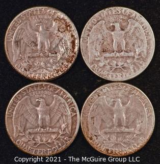 Numismatic: U.S. Coins: (4) Washington Silver Quarters