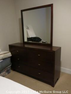 Double Dresser with Attached Mirror (40 x 40")