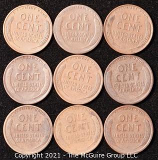 Numismatic: U.S. Coins: (9) Wheat Cents