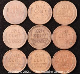 Numismatic: U.S. Coins: (9) Wheat Cents