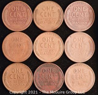 Numismatic: U.S. Coins: (9) Wheat Cents