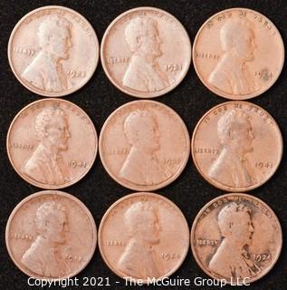 Numismatic: U.S. Coins: (9) Wheat Cents