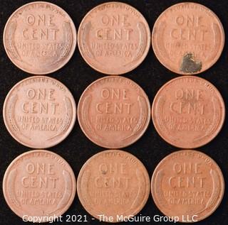 Numismatic: U.S. Coins: (9) Wheat Cents