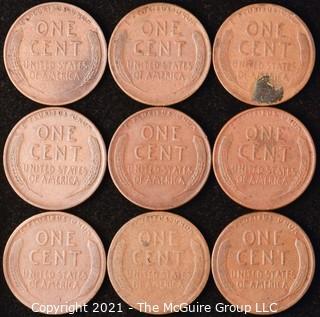 Numismatic: U.S. Coins: (9) Wheat Cents