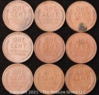 Numismatic: U.S. Coins: (9) Wheat Cents