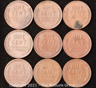 Numismatic: U.S. Coins: (9) Wheat Cents