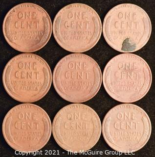 Numismatic: U.S. Coins: (9) Wheat Cents