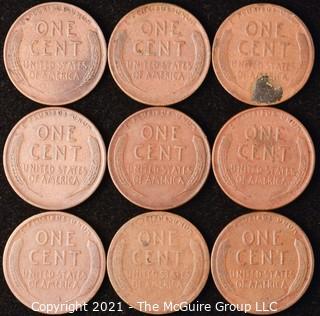 Numismatic: U.S. Coins: (9) Wheat Cents