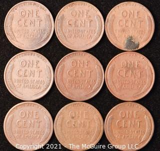 Numismatic: U.S. Coins: (9) Wheat Cents