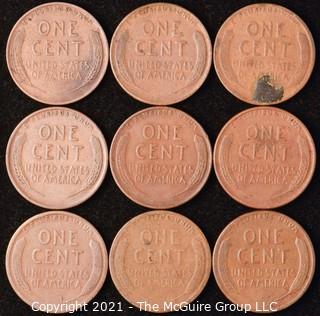 Numismatic: U.S. Coins: (9) Wheat Cents