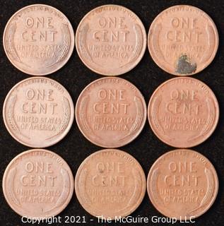 Numismatic: U.S. Coins: (9) Wheat Cents