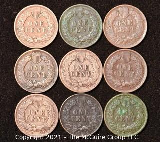 Numismatic: U.S. Coins: (9) Lincoln Wheat Cents 