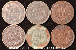 Numismatic: U.S. Coins: (6) Indian Head Cents