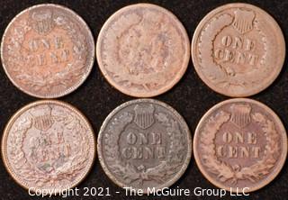 Numismatic: U.S. Coins: (6) Indian Head Cents