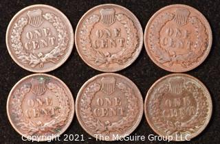 Numismatic: U.S. Coins: (6) Indian Head Cents