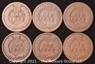 Numismatic: U.S. Coins: (6) Indian Head Cents