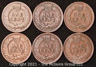 Numismatic: U.S. Coins: (6) Indian Head Cents