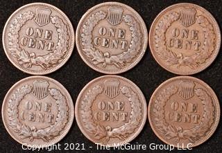 Numismatic: U.S. Coins: (6) Indian Head Cents