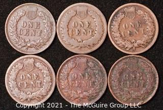 Numismatic: U.S. Coins: (6) Indian Head Cents