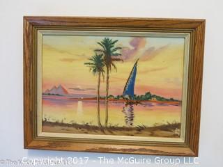 Framed Riverscape on artists board; signed lower right; 13 X 17"