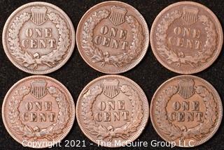 Numismatic: U.S. Coins: (6) Indian Head Cents