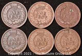 Numismatic: U.S. Coins: (6) Indian Head Cents