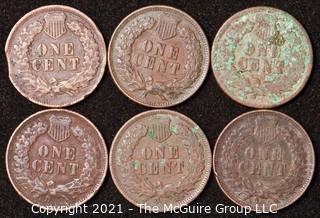 Numismatic: U.S. Coins: (6) Indian Head Cents