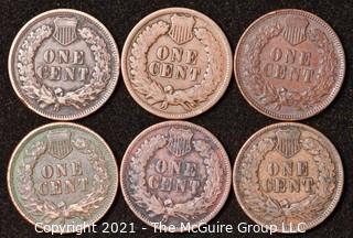 Numismatic: U.S. Coins: (6) Indian Head Cents