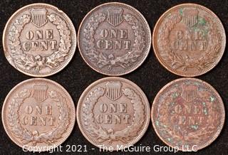 Numismatic: U.S. Coins: (6) Indian Head Cents