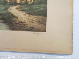 Unframed landscape print; signed lower right; 6 X 9"