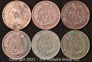 Numismatic: U.S. Coins: (6) Indian Head Cents